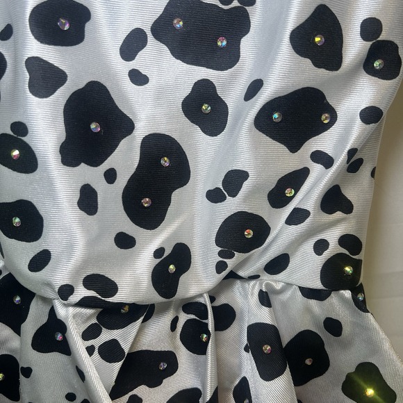 Dansco Dance Costume W/Tutu  Size MC Animal Print Dalmatian Added stoned Medium - Picture 3 of 9
